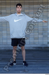 Whole Body Man T poses Sports Slim Standing Street photo references